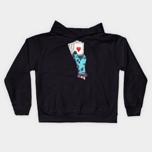 Zombie Hand Holding Pack Of Cards Kids Hoodie